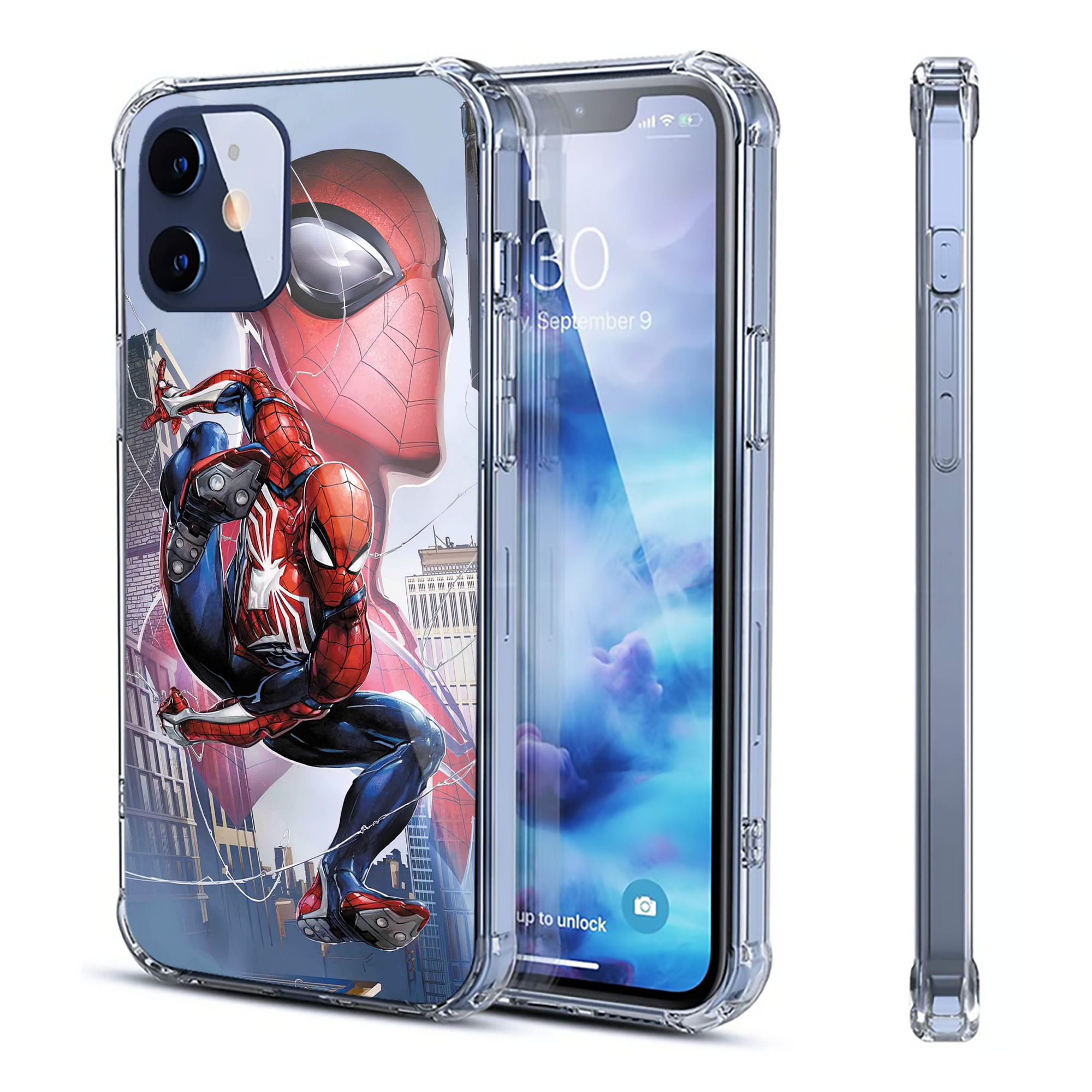 （画像用） Spider Man スパイダーマン 【iPhone 12シリーズ対応】透明スマホケース（クリアソフトケース）